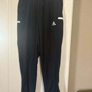 adidas Black Athletic Pants with White Logo Detail